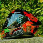 moto 4 with bluetooth double visor orrange