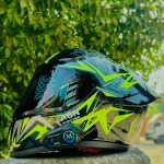moto 4 with bluetooth double visor gloss neon
