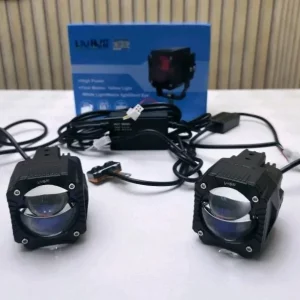 LIU HJG Gorilla Projector with harness | International | Red DRL Devil Eye | Yellow/White (Low/High Beam) | Heavy Duty | Waterproof