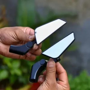 Sarkkart Edgewing Yoke Fitting Mirror – Universal Motorcycle Rear View Mirror with 360° Adjustable Wide Angle Design