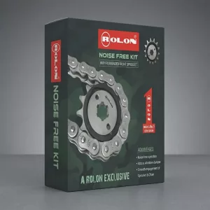 Rolon Genuine Chain Kit for TVS Ronin 225 HPOR F418NF – Chain Sprocket Set (13T/42T, 114 Links) for Smooth Power Transmission & Durability