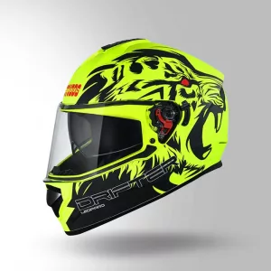 Studds Drifter D2 Decor Matt Yellow Black Helmet – ABS Full Face Helmet with Dual Visor, EPS Protection & Advanced Ventilation System