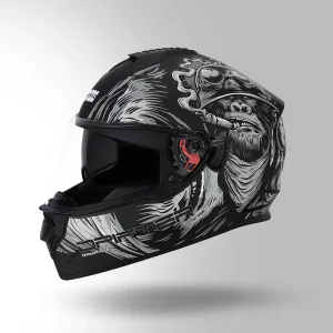 Studds Drifter D3 Decor Matt Black Grey Full Face Helmet – ISI Certified Dual Visor Helmet with Ventilation & Washable Liner
