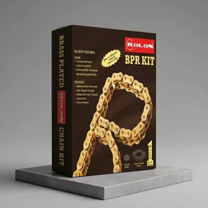 Rolon Brass Chain Kit for Honda CB350 HPORC 393 – Heavy Duty Chain Sprocket Set (104 Links, 14T/34T) for Smooth Power Delivery & Long Life