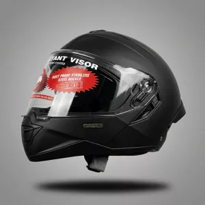 Studds Trooper DV Unicolour Helmet with Clear Visor – Flip-Up Modular Full Face Helmet